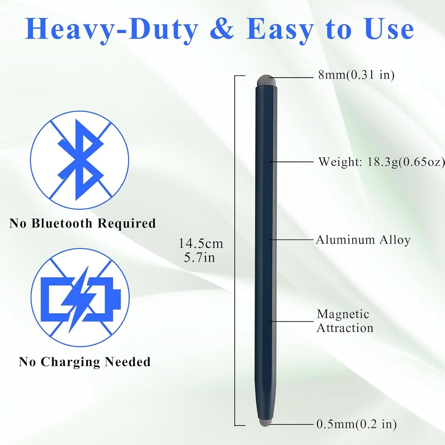 2-in-1 Stylus Pen for Touchscreen with Magnetic, Kenkor 2PCS Tablet Pencil for Apple iPad/Air/Mini/Pro/iPhone/Android/Huawei/Cellphone/Samsung/Galaxy All Universal Touch Screen Devices (Black/Gold)