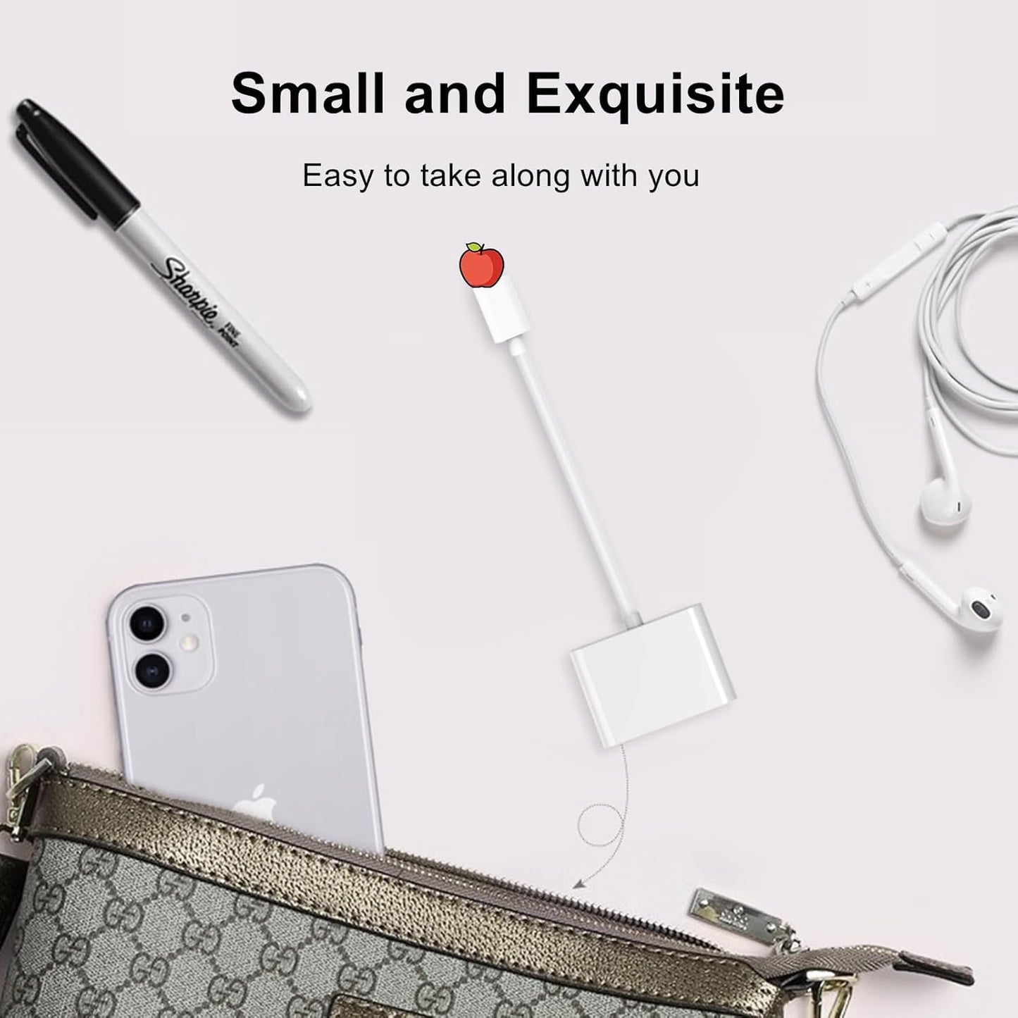 AIRSKY [Mfi Certified Lightning to HDMI Adapter, Plug&Play, no Power Needed; Lightning to Digital AV Adapter 1080P Sync Screen; Compatible with iPhone/iPad to TV