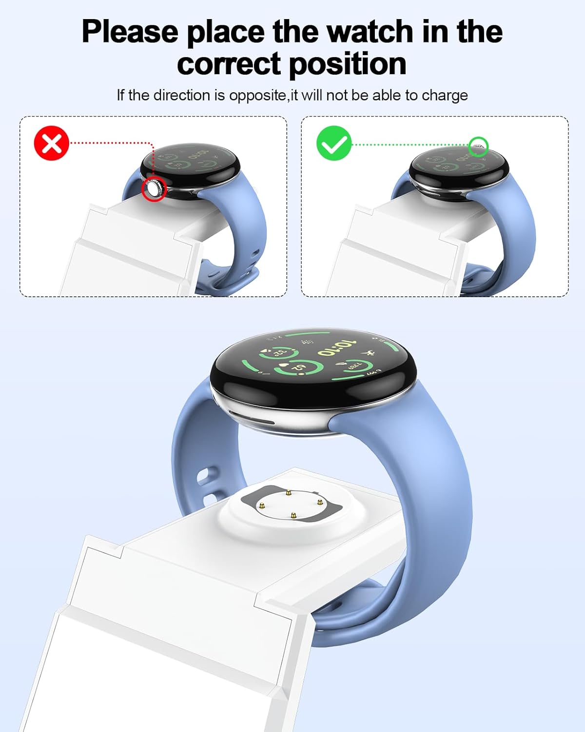 NANAMI Wireless Charger for Google - 3 in 1 Wireless Charging Station Fast Charger Stand Dock for Pixel 9 Pro XL/9/Fold/8/7/7A/6,Buds Pro 2/Pro, Watch 3/2,Fitbit Versa 4/Sense 2(Not for Pixel Watch 1)