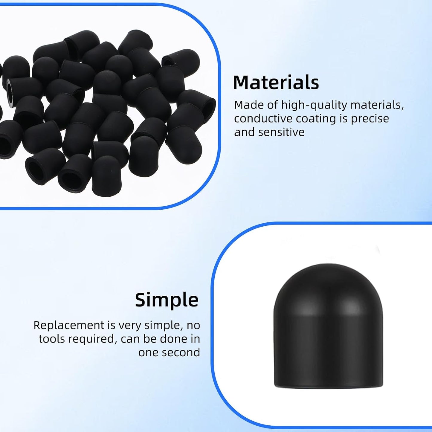 36Pcs Stylus Tips Replacement Tips Only, Soft Rubber Tip, 0.24inch (6mm) Replacement Nibs for Touch Screen Pen, Universal Stylus Ends, No Scratches