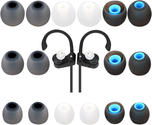Earbud Tips Ear Bud Tips Soft Anti Slip Washable and Reusable Silicone Replacement Earbud Tips Fit Most in-Ear Earbuds(Inner Hole 3.8mm -5.1mm) 18pcs S M L