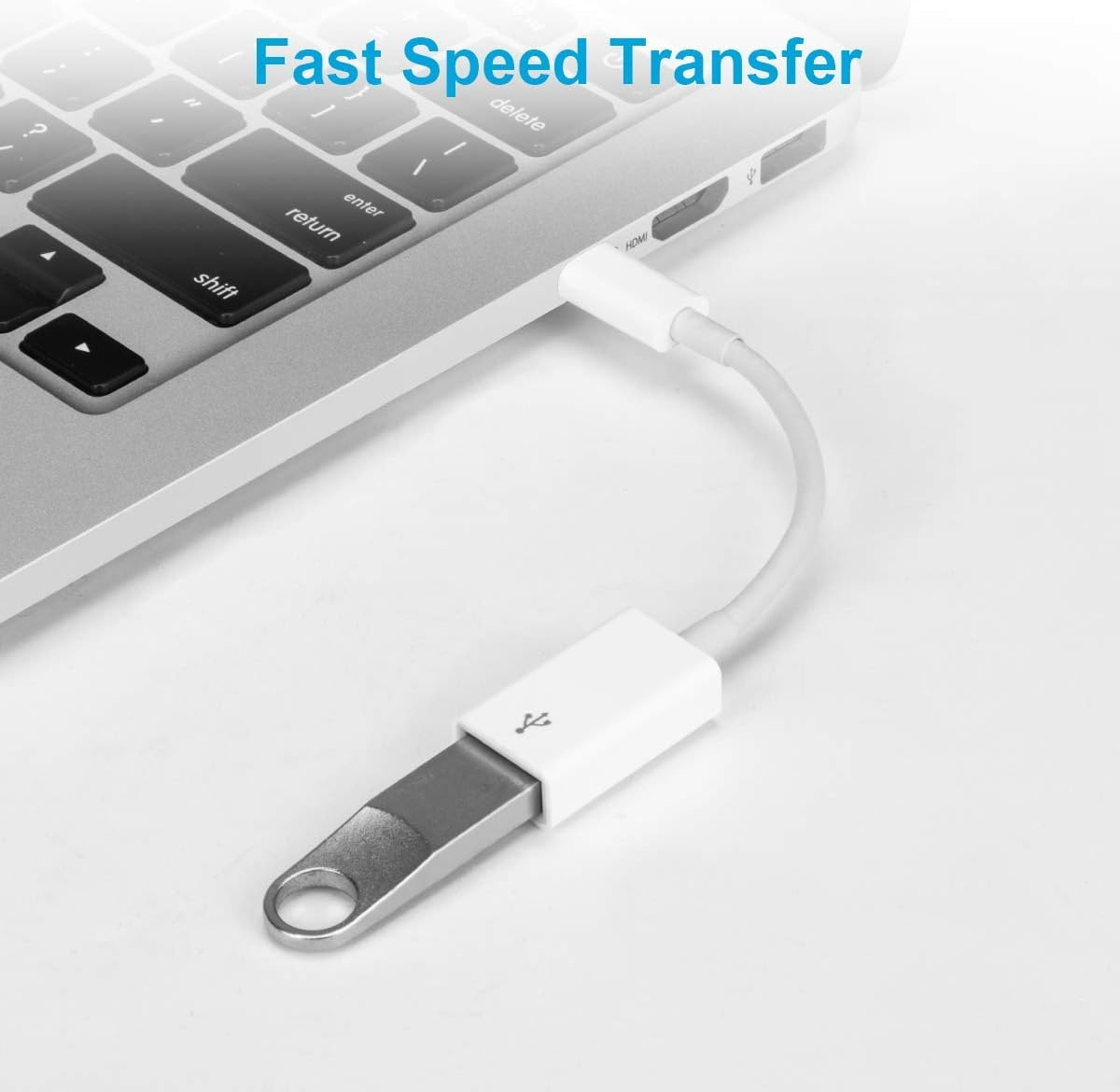 FLEAVER USB C to USB Adapter [2 Pack],Type-C OTG Cable Type C Male to USB A Female Adapter Compatible with Pro/Air 2019 2018 2017,S20 S20+ Ultra Note 10 S9 S8 (White)