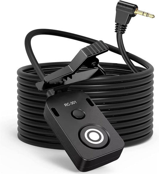 for Canon/Fuji RC301-2.5mm Remote Camera Small Shutter Release Remote Control 196.8 "Extended Cable R50V R100 R6 R8 R10 80D XT2/3/4/5 XH2S GFX100/S GFX50/S/II (RC301-2.5/E3 196.8in/5m)