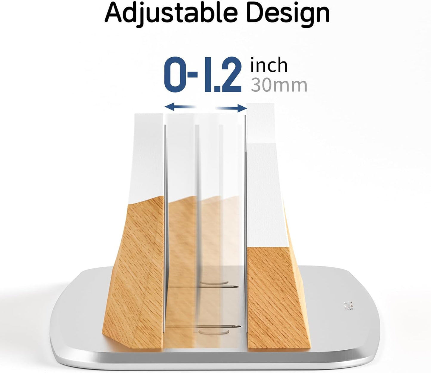 Vertical Laptop Stand - Snow Peak-Shaped Wooden Holder Dock Compatible with MacBook, Surface, Chromebook, Dell & More - Space-Saving Design for All Laptops