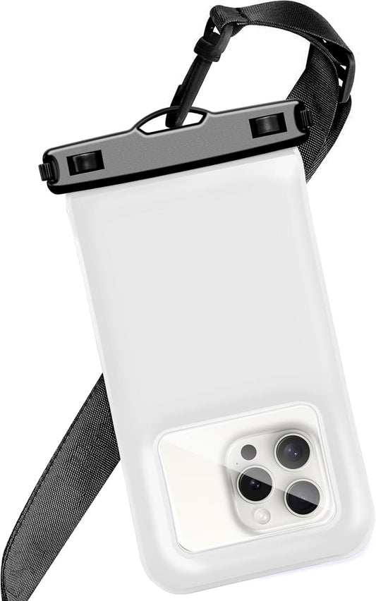 Floatable Soap Bubble Waterproof Phone Pouch/Case with Crossbody Lanyard for iPhone 16 Pro Max/15 Pro/14/13/12, IP68 Cellphone Dry Bag Beach Cruise Ship Essentials, 1 Pack-Sand Dollar-7″