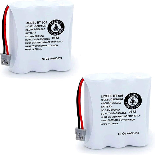 BT-905 BT905 Rechargeable Cordless Handset Phone Battery Compatible with for BBTY0663001 BBTY-0444001 BP-800 BP-905 BT-1006 3.6v 600mAh Ni-CD (2-Pack BT905)