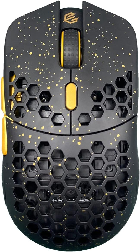 Gwolves Hati HTS Lightweight Honeycomb Wired Gaming Mouse,~48g,3389Sensor,16,000DPI, Low Latency,Anti-Interference,6Programmable Btns,On-Board Memory,PC/Mac and Laptop (Stardust Golden, HTS - Small)