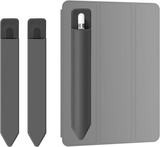 Doormoon Pencil Holder for iPad 2020/ Air/ 9.7 / Pro 10.5/12.9, Detachable Elastic Apple Pencil 5th Gen Leather Sleeve Pocket Pouch, Grey