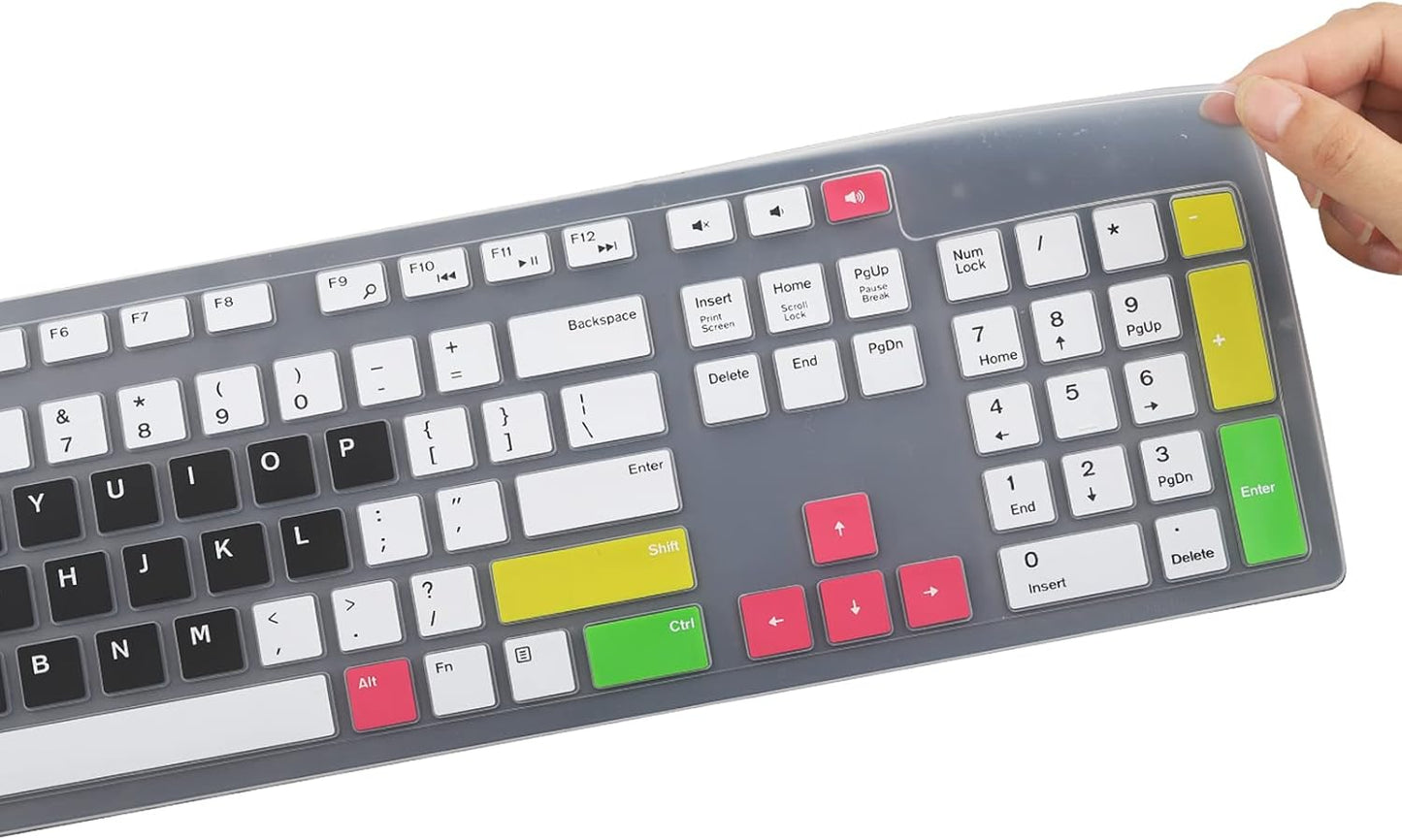 Keyboard Cover Skin for Dell KM636 KB216 KB216t KB216d KB216p Wired & Wireless Keyboard, Dell Optiplex 5250 3050 3240 5460 7450 7050, Dell Inspiron Desktop 24" 27" 5400 5490 7700 7790 3475 3670 3477
