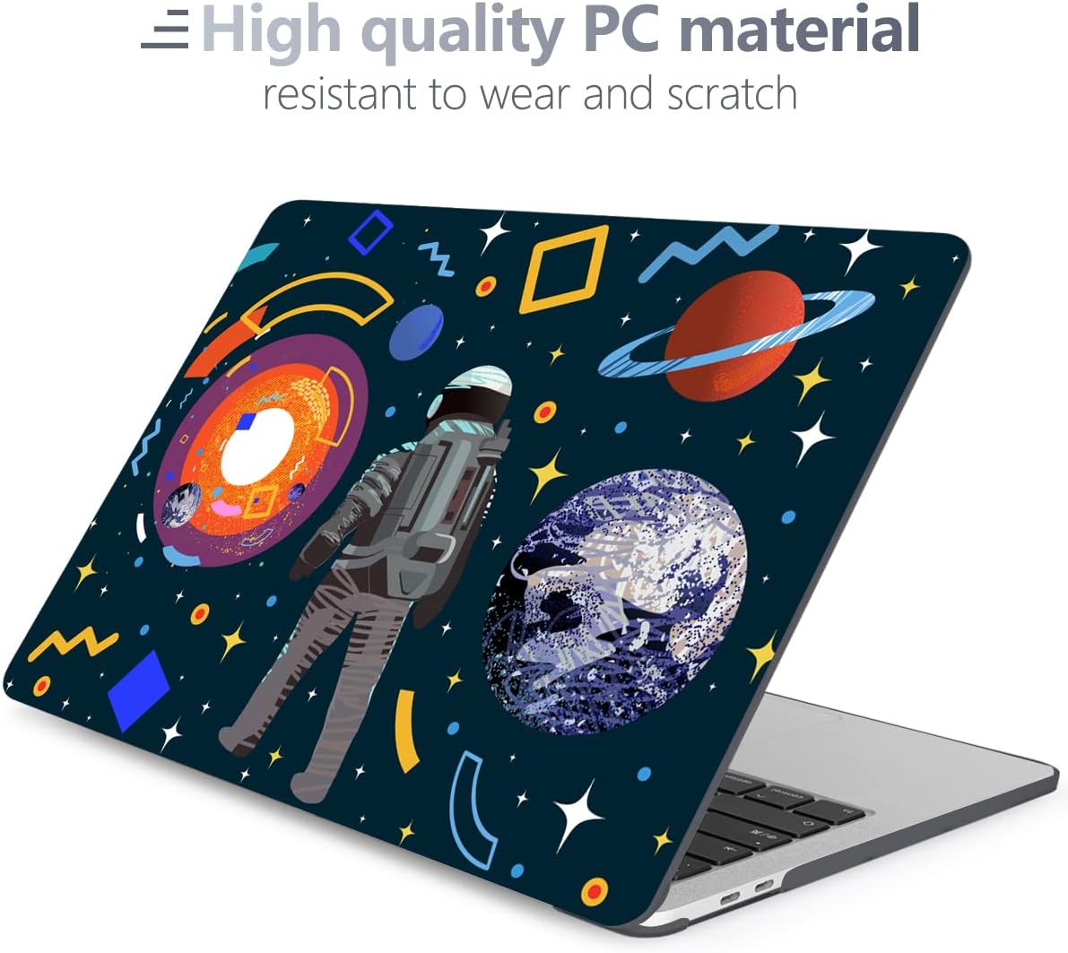 Batianda Design Case for New MacBook Air 13 Inch Model A2337 M1 A2179 A1932 2021 2020 2019 Release,3D Painted Hard Shell with Keyboard Cover & Screen Protector, Astronaut Planet