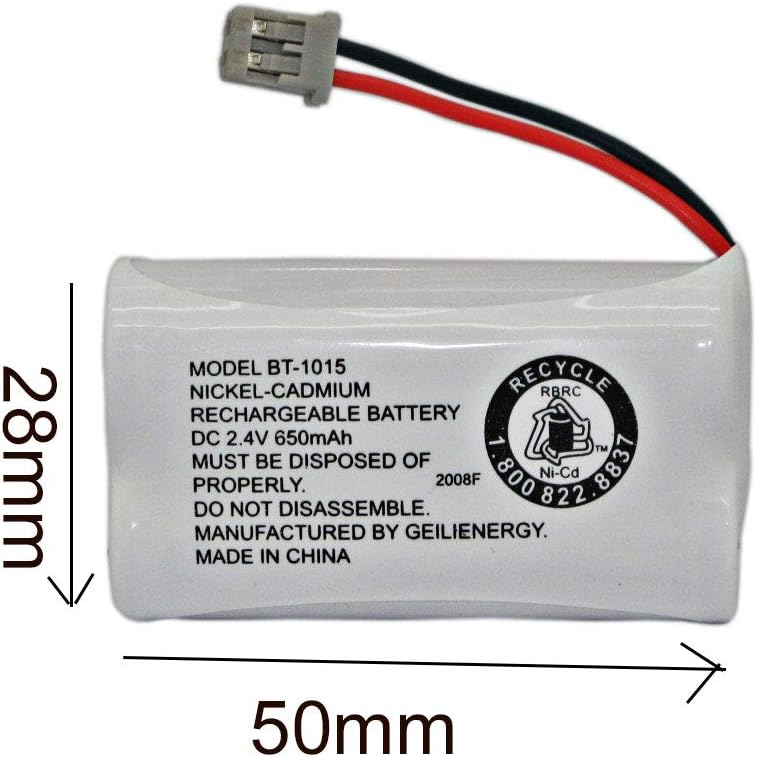 GEILIENERGY BT-1015 BT1015 Battery Compatible for Uniden BT1007 BT-1007 BT904 BT-904 BBTY0651101 BBTY0460001 BBTY0510001 BBTY0624001 BBTY0700001 HHR-P506, HHR-P506A Cordless Phone(2-Pack)