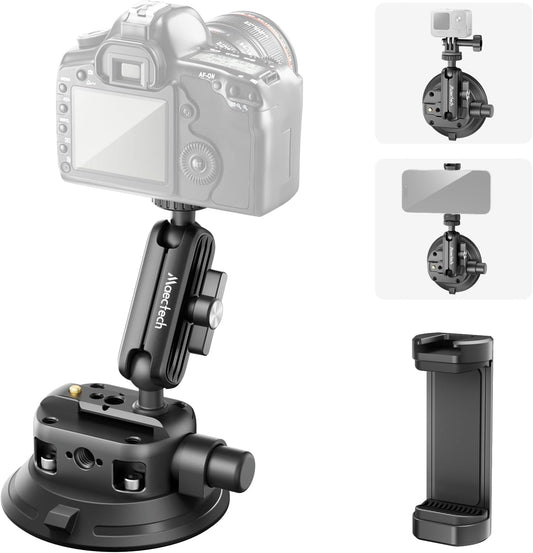 4" Suction Cup Mount with Magic Arm for Car Camera Mount for Go pro Windshield Phone Holder for Insta 360 Action Camera Accessories
