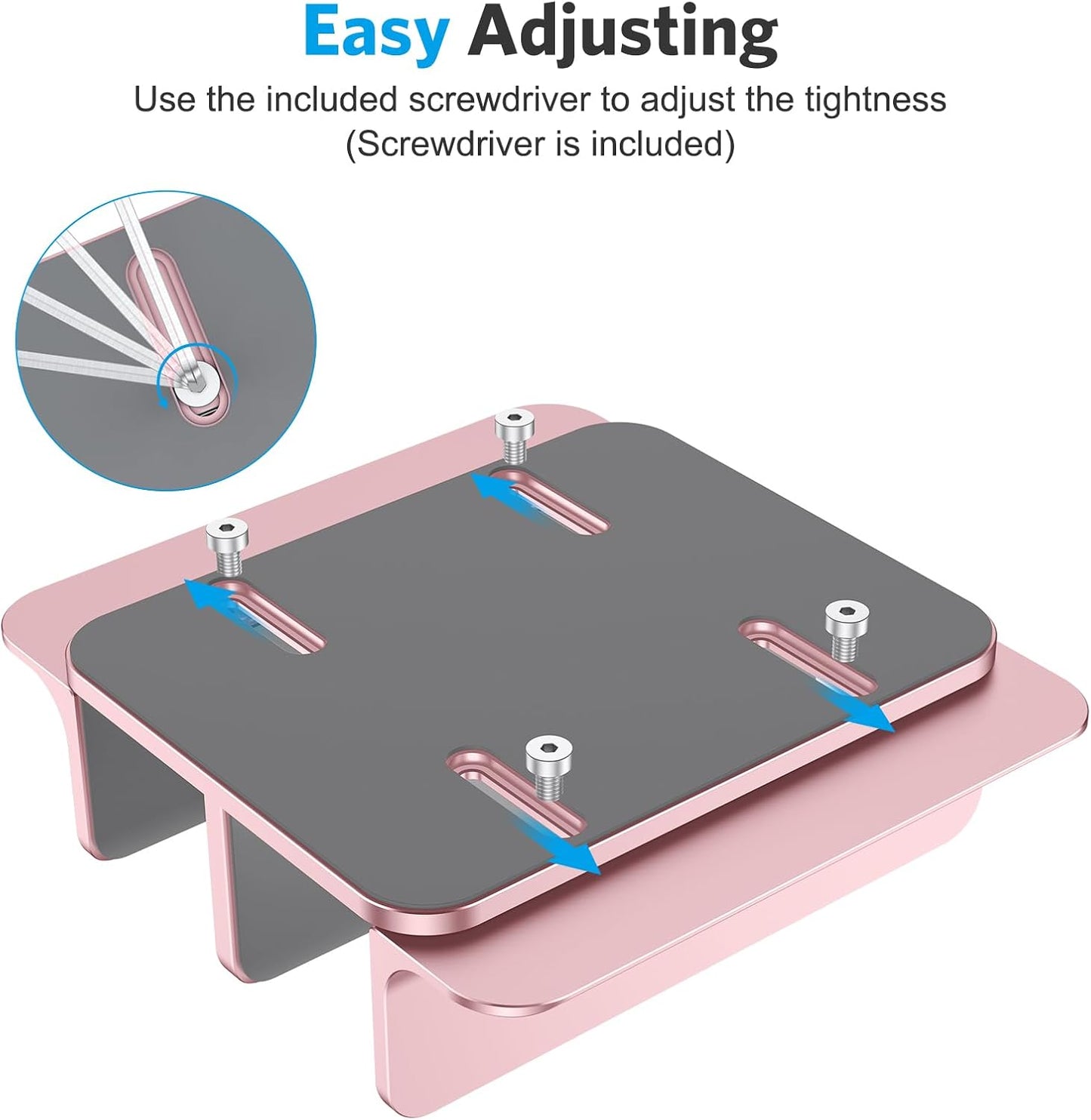 OMOTON [Updated Dock Version] Vertical Laptop Stand, Double Desktop Stand Holder with Adjustable Dock (Up to 17.3 inch), Fits All MacBok/Surface/Samsung/HP/Dell/Chrome Book (Rose Gold)