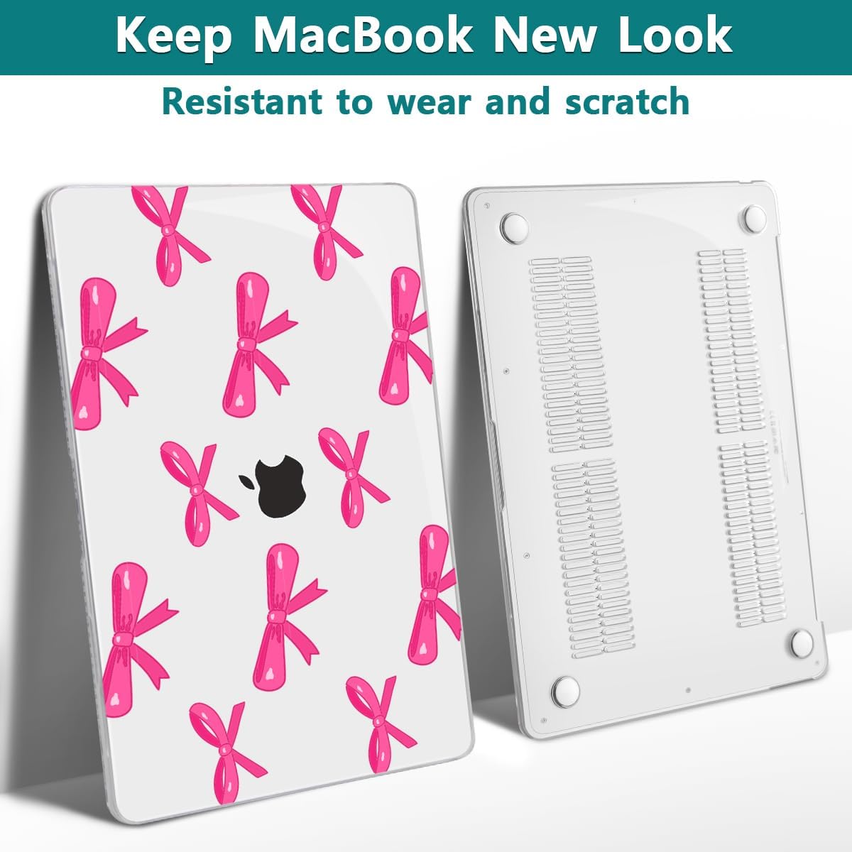 Teryeefi for MacBook Pro 13 inch Case 2024,2022-2016 Release Model M2 M1 A2338 A2289 A2251 A2159 A1989 A1706 with Touch Bar, Design Hard Shell Cover with Keyboard Cover Scren Protector, Bows-A