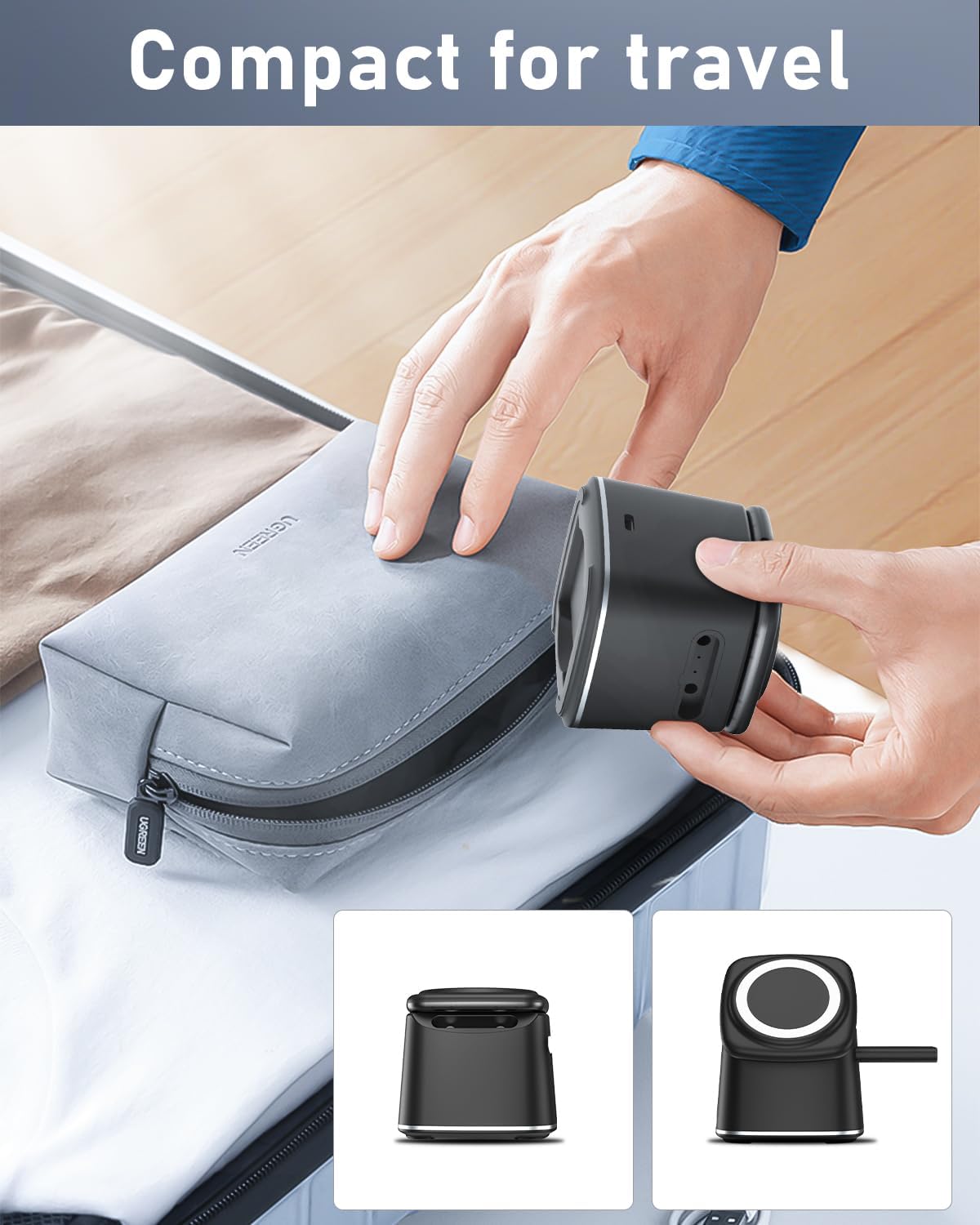 3 in 1 Charging Station for Apple Devices, Charger Stand for MagSafe, Qi2 15W Wireless Charging Station for Apple Watch& iPhone & AirPods& iWatch (with PD 30W Adapter)