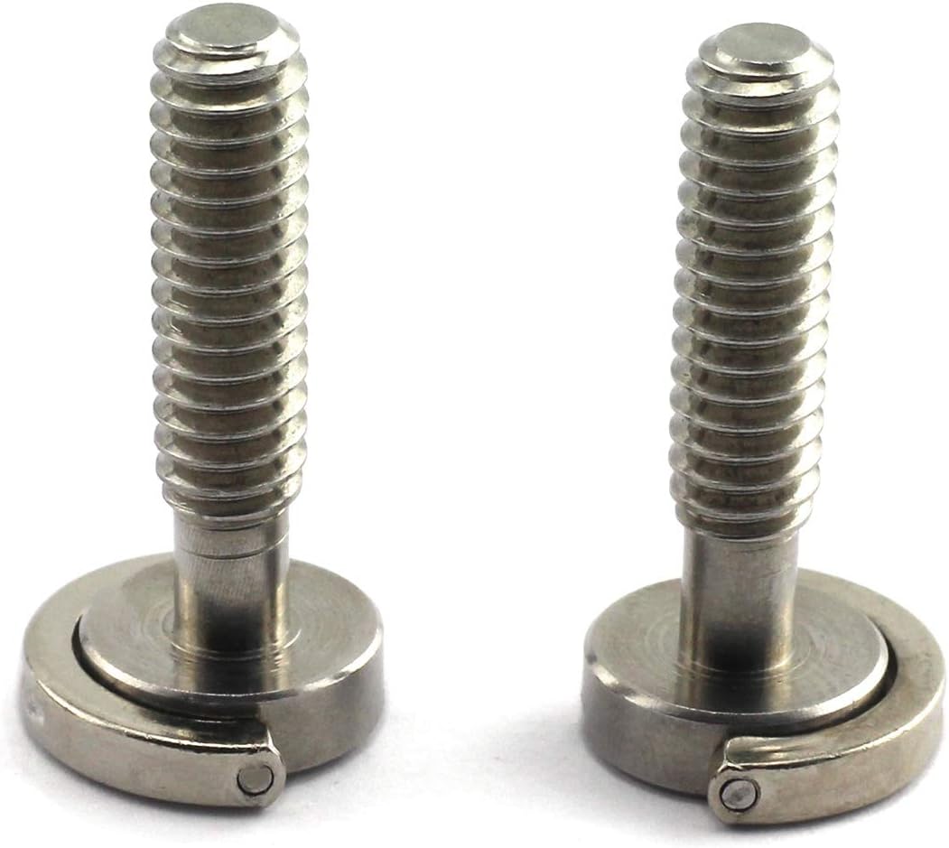 HJ Garden 2pcs 1/4-20 Thread D-Ring Stainless Steel Camera Fixing Screws for Camera Tripod Monopod QR Plate,D Shaft Quick Release Plate Mounting Screw 30mm Length