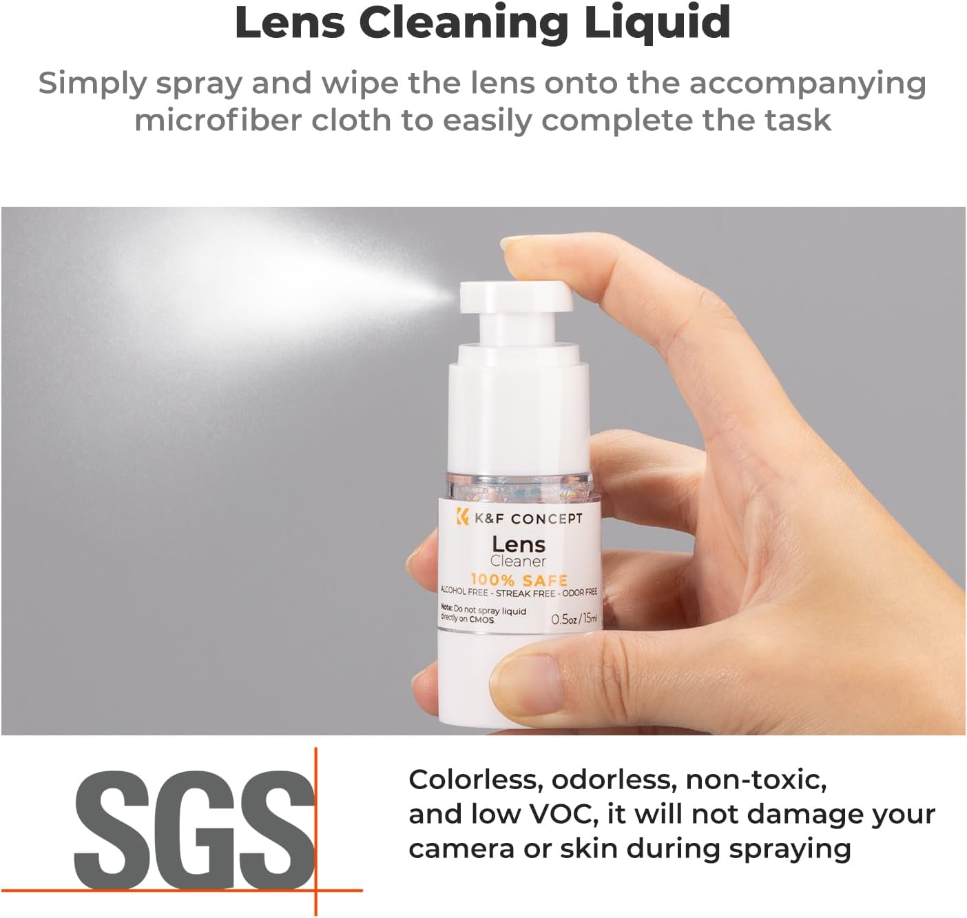 K&F CONCEPT 15-in-1 Camera Lens Cleaning Kit with Camera Blower, Glasses Wipes*10, Cleaning Liquid, Microfiber Cleaning Cloth*2, Lens Cleaning Pen for DSLR Camera Lens Filter Cell Phones