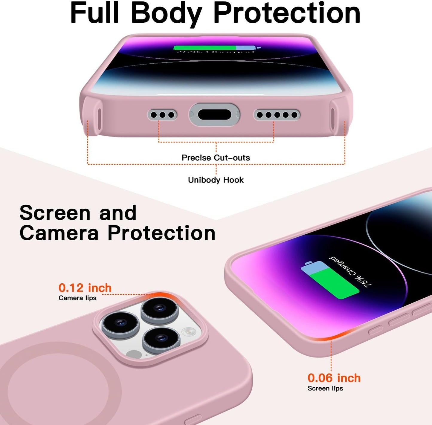 for iPhone 15 Pro Max Case with Lanyard [Compatible with MagSafe], Crossbody Phone Case with Neck Strap Adjustable, Magnetic Phone Cover for iPhone 15 Pro Max 6.7'' Pink