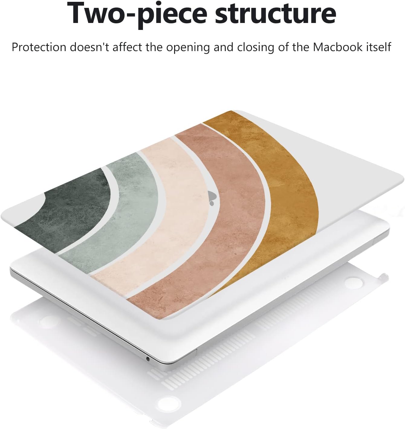 iCasso for MacBook Air 13 inch Case 2025 2024-2022 Release M4 A3240 M3 A3113 A2681 M2 with Liquid Retina Display, Hard Plastic Shell for Mac Air 13.6, Keyboard Cover&Screen Protector, Rainbow Molandi