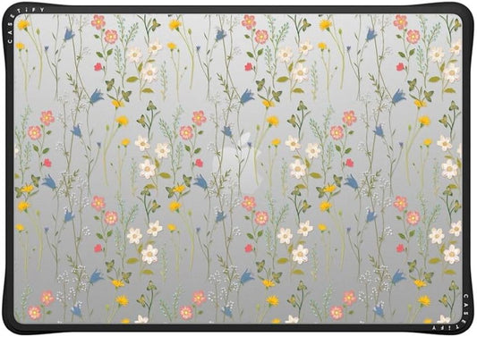 CASETiFY Impact MacBook Air 15" (M2-M4) Case [Cushioned Impact Corners/Scratch-Resistant/Anti-Slip Grip] - Dreamy Floral Pattern - Clear Black