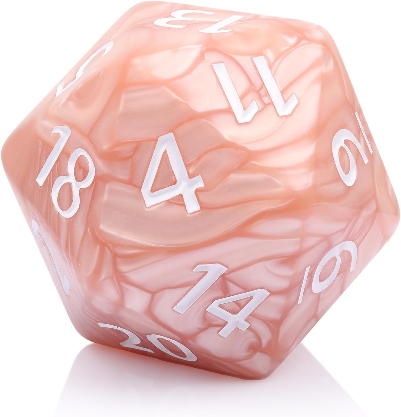 20 Sided DND Dice,D20 Giant Polyhedral Dice,55mm Titan Large Pearl Color D20 Dice,20 Sided Cube D&D Dice Set for Dungeons and Dragons, RPG, MTG Table Games(Beige Pearl)