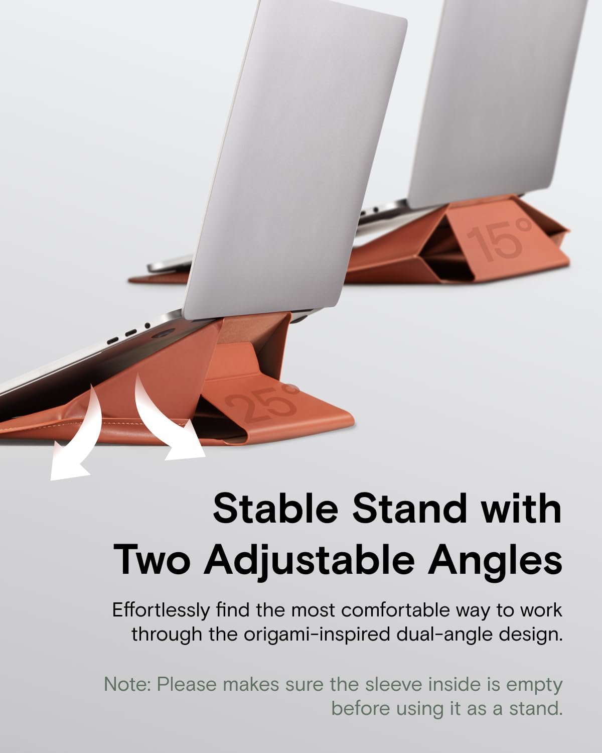 MOFT Laptop Carry Sleeve, 2-in-1 Laptop Bag & Stand for 15"-16" MacBook Air/Pro & Dell/HP/Lenovo/Asus, Stylish Slim Computer Sleeve Bag with Expandable Storage for Computer Accessories, Sienna Brown