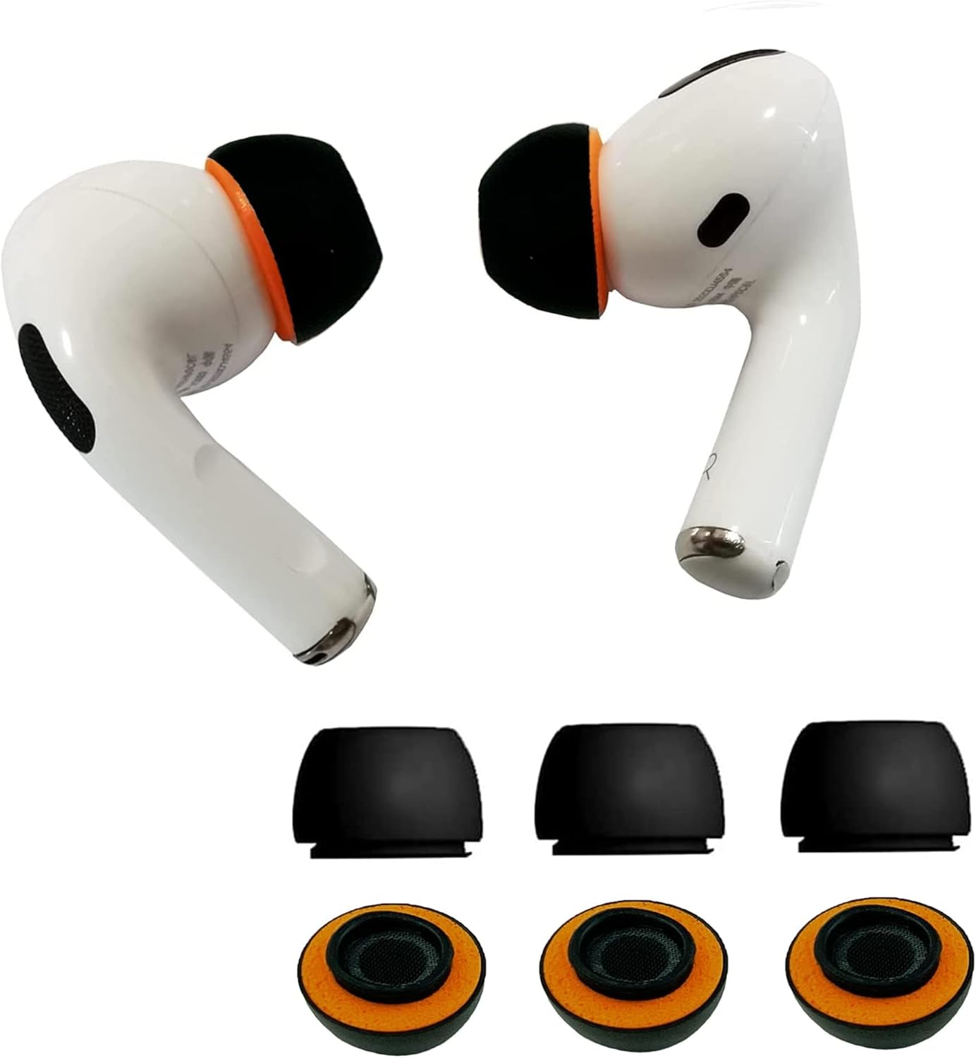 Airpod Pro Ear Tip Memory Foam & Silicone Hybrid Ear Tips, Perfect Noise Reduction, Stays in Your Ears, Ultra-Comfort, Anti-Slip Eartips, Fit in The Charging Case (Black, Small)