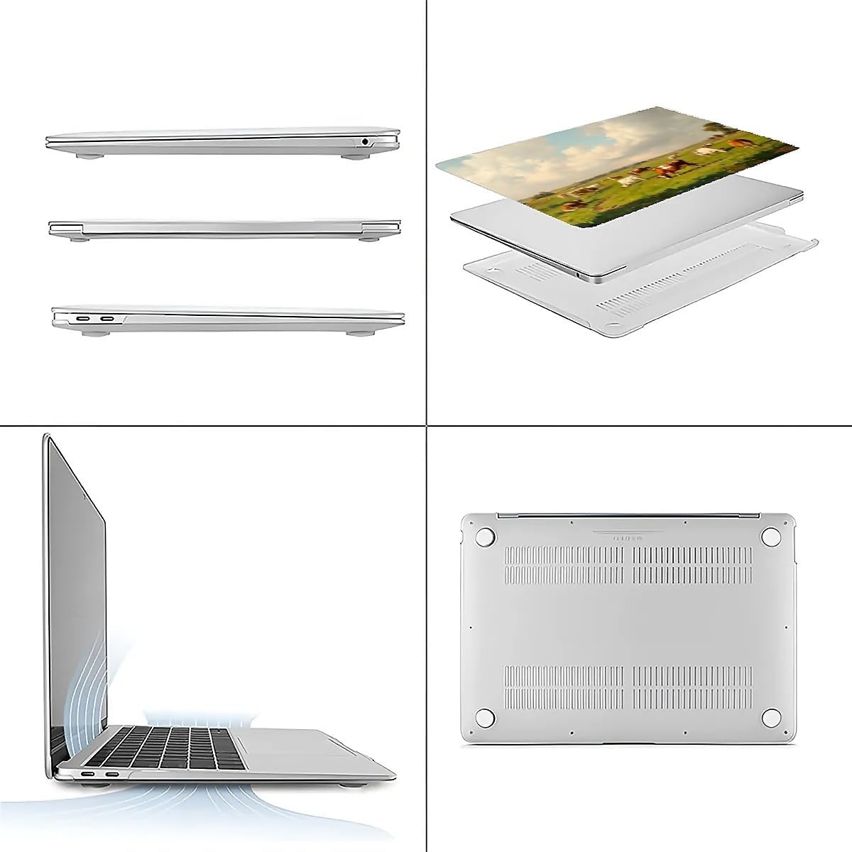 Compatible with MacBook Air 13.3 13.6 Inch Case 2022 2021 2020 2019 Plastic Hard Shell Case Cover,13.6 Air (A2681) M2 2022, Cows and Sheep