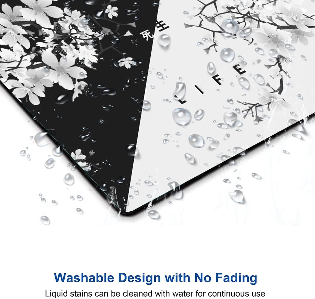 Inspirational Quote Mouse Pad - Square Waterproof Non-Slip Rubber Base for Office Laptop, 9.5"x7.9"x0.12" Inch (Death and Life)