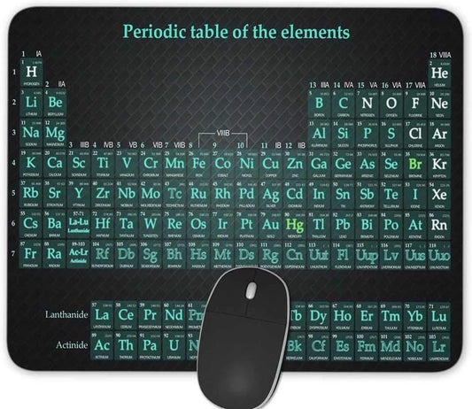 Gaming Mouse Pad，Periodic Table of The Elements Rectangle Mouse Pad Size(9.84"x7.87")