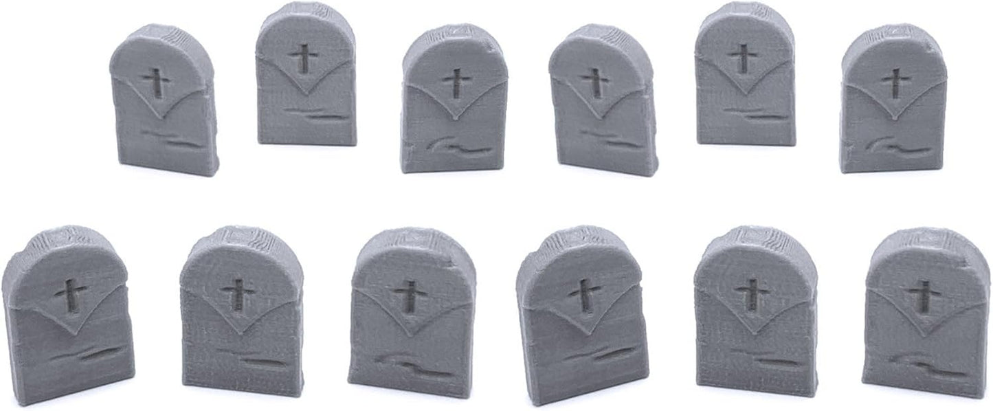 EnderToys Mausoleum Graveyard Tombstones, 3D Printed Tabletop RPG Scenery and Wargame Terrain 28mm Miniatures