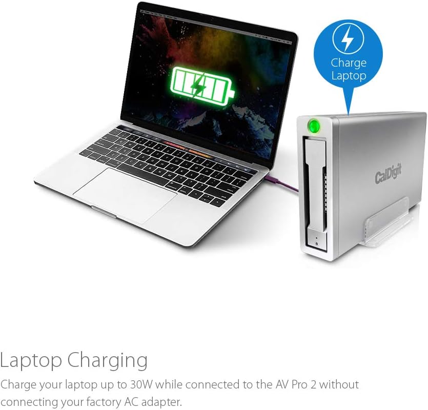 CalDigit AV Pro 2 Storage Hub USB C External Hard Drive - Charge up to 30W, Compatible with USB-C and Thunderbolt Type-C Computers (0TB Enclosure Kit)