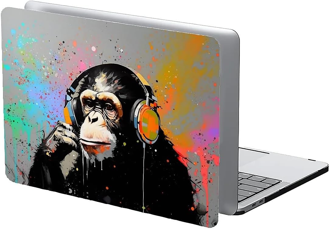 Compatible with MacBook Air 13.3 13.6 Inch Case 2022 2021 2020 2019 Plastic Hard Shell Case Cover,13.6 Air (A2681) M2 2022, Monkey