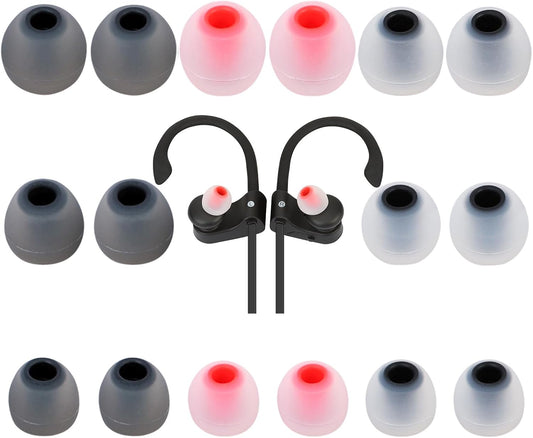 Earbud Tips Ear Bud Tips Soft Anti Slip Washable and Reusable Silicone Replacement Earbud Tips Fit Most in-Ear Earbuds(Inner Hole 3.8mm -5.1mm) 18pcs S M L