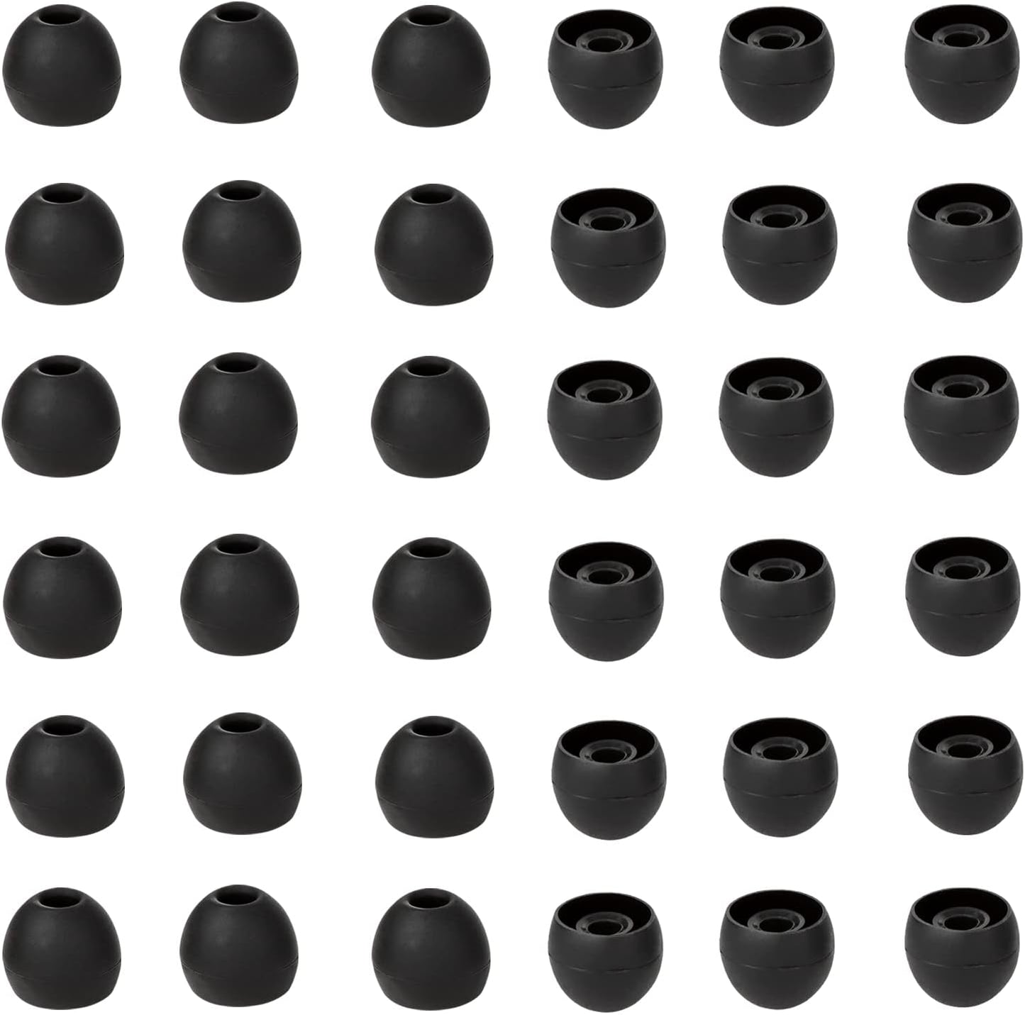 36 Pieces Small Earbud Tips Soft and Comfortable Silicone Earbud Tips Ear Bud Replacement Pieces Silicone Fit Most in-Ear Headphones，Inner Hole 3.8mm -5.5mm，Small Black Replacement Eartips