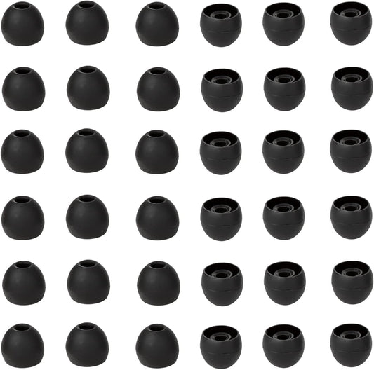 36 Pieces Small Earbud Tips Soft and Comfortable Silicone Earbud Tips Ear Bud Replacement Pieces Silicone Fit Most in-Ear Headphones，Inner Hole 3.8mm -5.5mm，Small Black Replacement Eartips