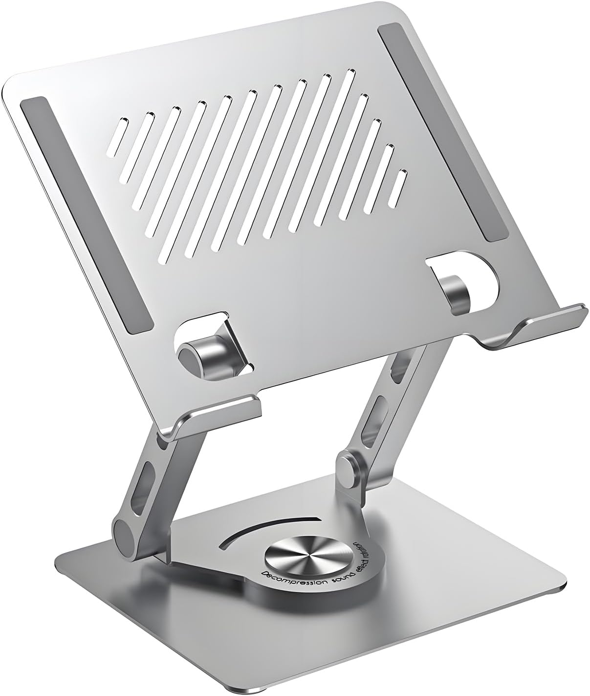 GuaziV 360° Rotating Tablet Stand - Adjustable iPad Tablet Holder for Desk, Foldable iPad Swivel Stand for Home & Office (Argent Silver)