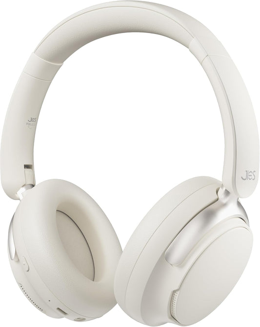 Active Noise Cancelling Headphones,Wireless Headphone with Transparent Mode,Hi-Res Audio,Deep Bass,160H Playtime,Foldable Storage Over Ear Bluetooth Headset for Daily Use/Gaming/Work/Travel-Beige