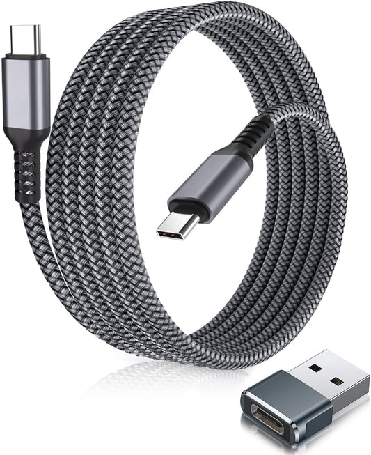 Elebase USB C to C 100W Charging Cable 6.6FT with Type A Car Adapter,Fast PD Charger Cord for iPhone 16 15 Pro Max Plus,Airpods 4,Samsung Galaxy S23 S24 Flip Fold 5,Ultra,A53 A54,MacBook Mac,iPad 9 10