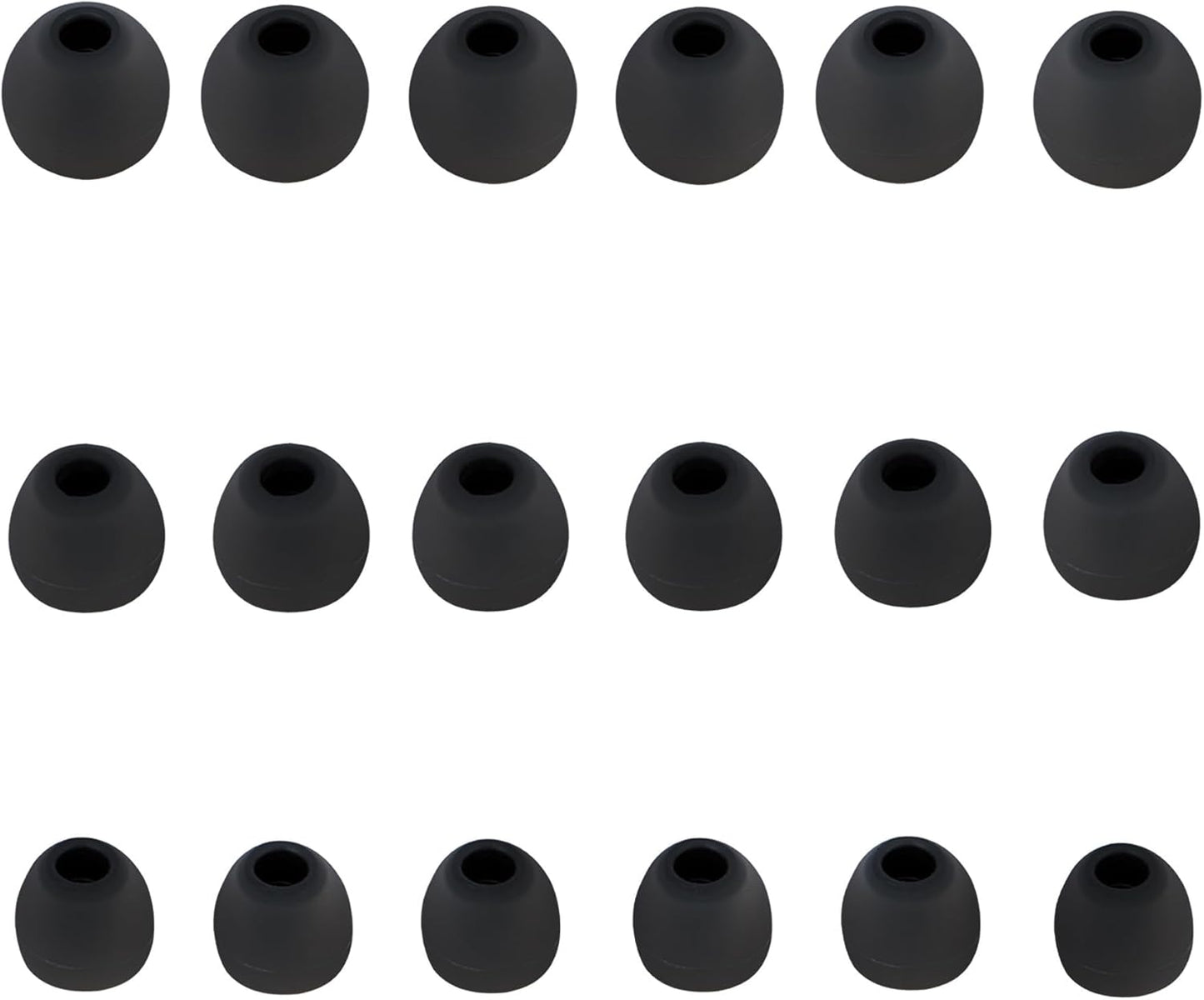 Earbud Tips Replacement Earbud Tips Ear Bud Replacement Pieces Silicone Soft and Comfortable Fit for Inner Hole from 3.8mm - 5.1mm Earphones 9 Pairs S/M/L Gray-Black