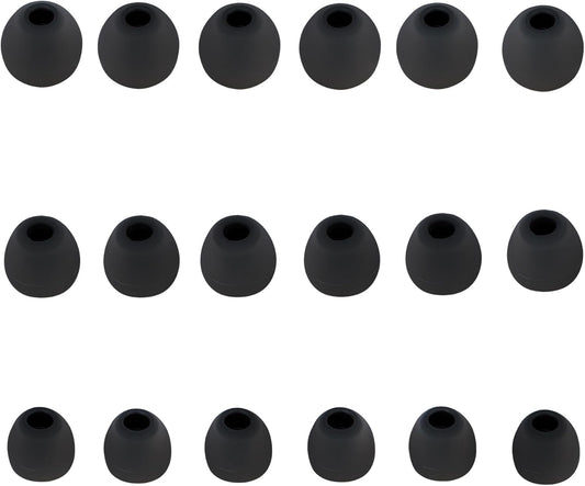 Earbud Tips Replacement Earbud Tips Ear Bud Replacement Pieces Silicone Soft and Comfortable Fit for Inner Hole from 3.8mm - 5.1mm Earphones 9 Pairs S/M/L Gray-Black