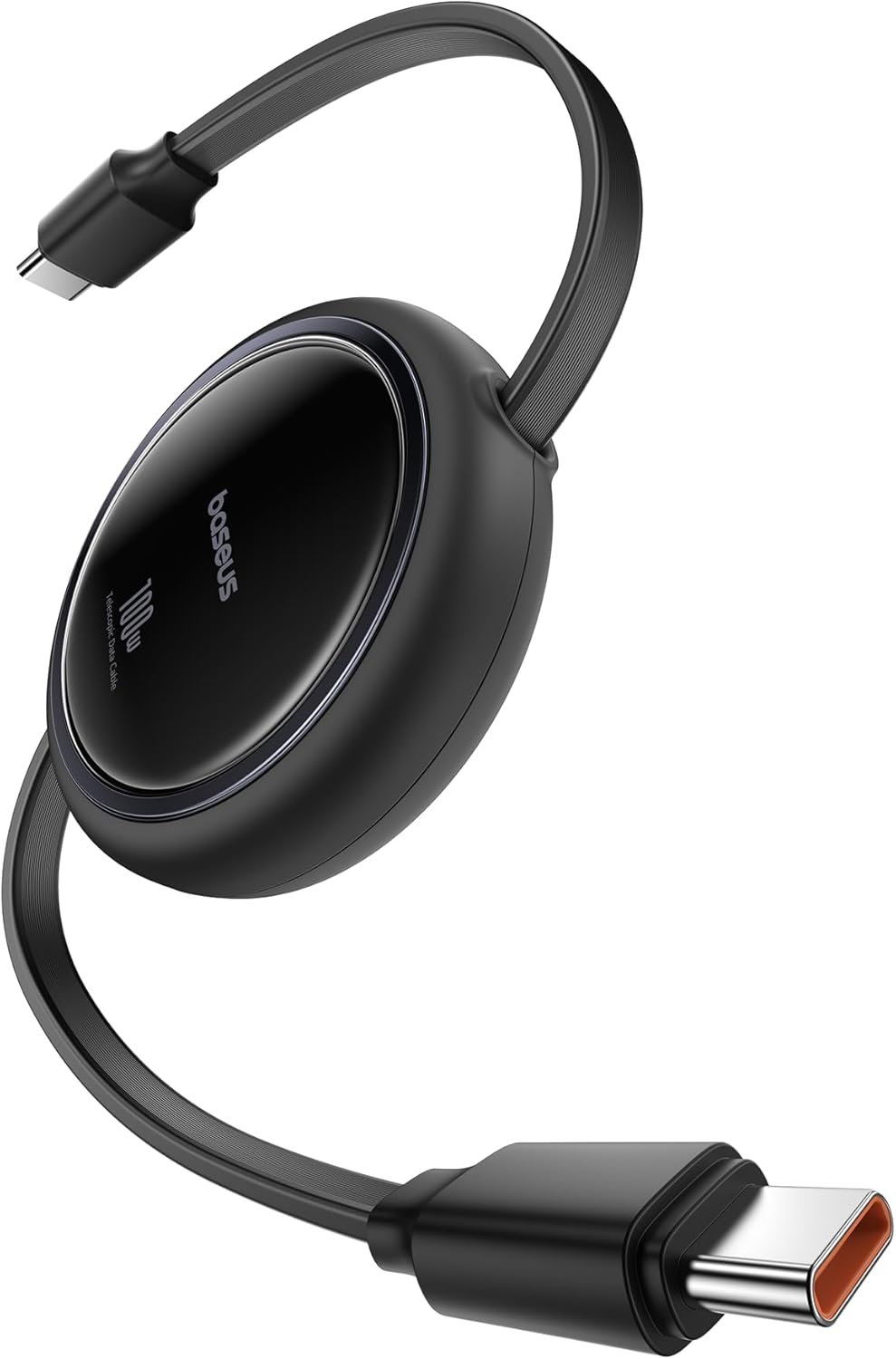 Baseus USB C to USB C Cable, 100W Retractable USB C 5A Fast Charging Cable, 4-Stage Length Preset USB Type C Charger Cord for iPhone 16 15 Pro Plus Pro Max, MacBook, iPad, Samsung S24/S23+ (3.3ft)