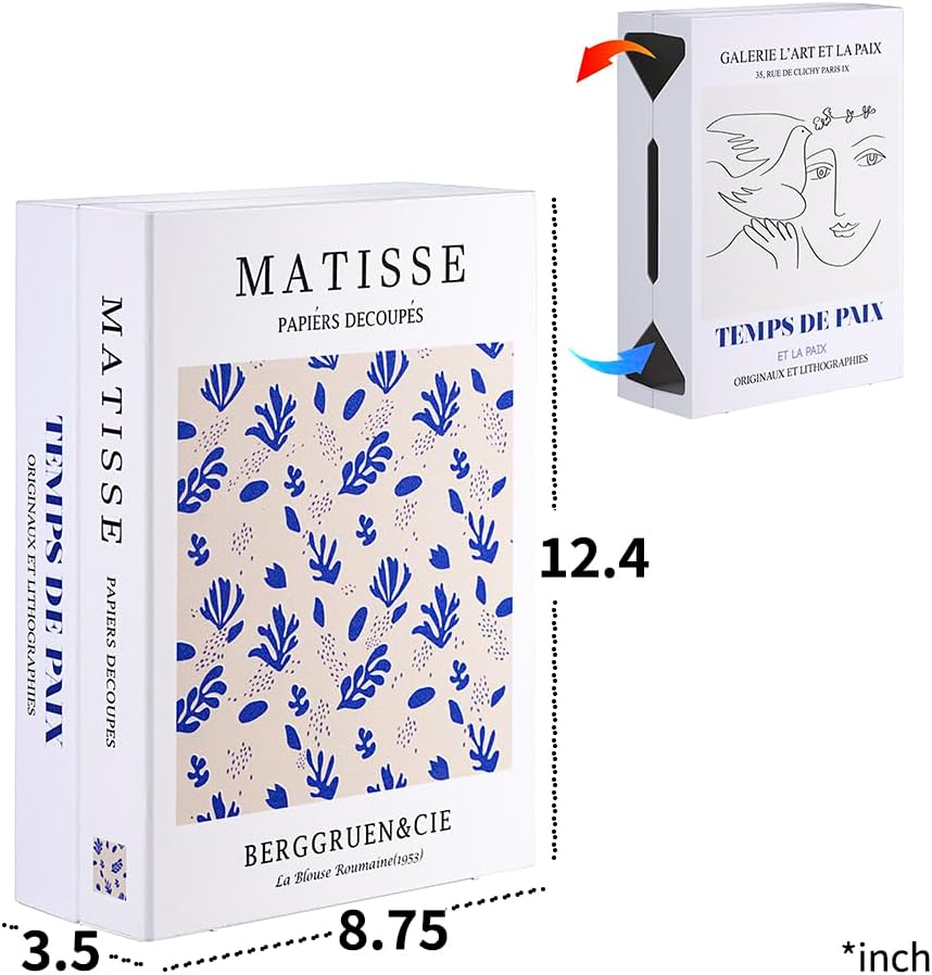 Book Shape Decorative Cable Management Box - Expandable Cable Organizer Box with Magnetic Closure for Home & Office (Blue Coral, Large)