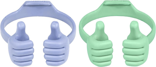 Honsky Thumbs up Cell Phone Stand Holder, Ok Stand Tablet Stand Cradle for Desk Desktop Smartphone Cellphone Mobile Phone Tablets - Universal Adjustable Flexible - Light Purple/Light Green