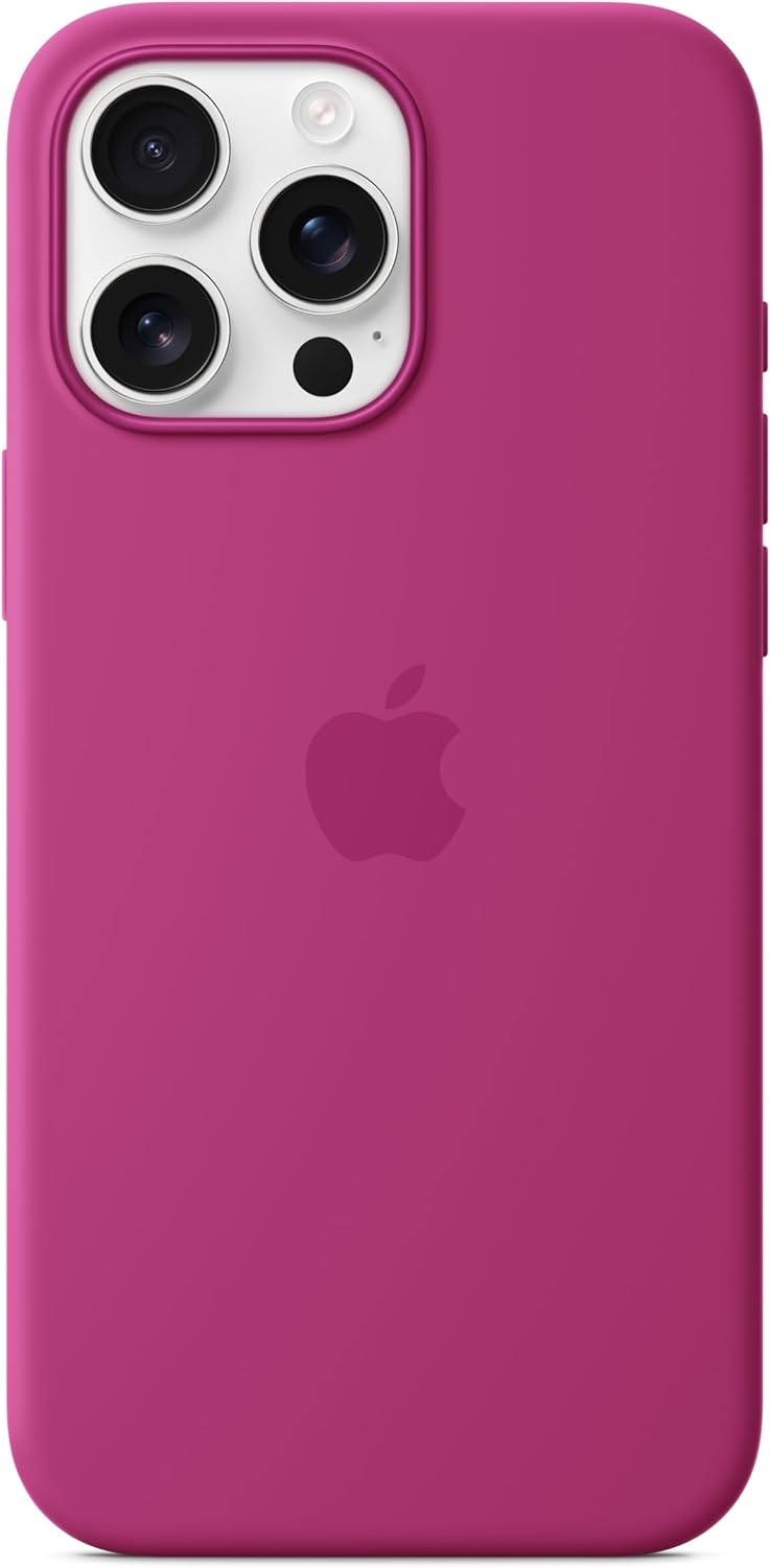 Apple iPhone 16 Pro Max Silicone Case with MagSafe and Camera Control: Lightweight Phone Case, Wireless Charging Compatible, Smooth Matte Finish; Fuchsia