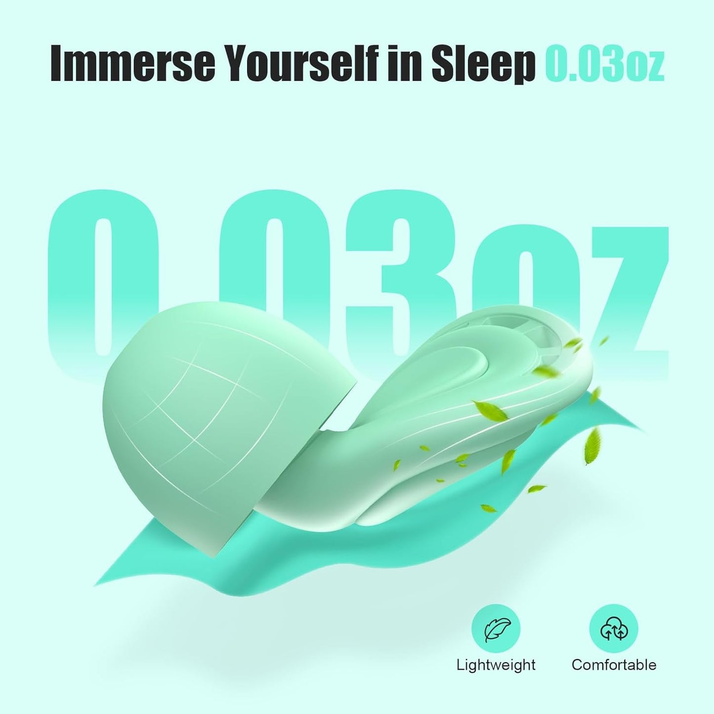 Ear Plugs for Sleeping Noise Reduction, Beinkap Reusable Earplugs Hearing Protection for Focus, Study, Work – 6 Pair Eartips in S/M/L – Flexible Silicone Soft – 35dB Noise Cancelling - Green