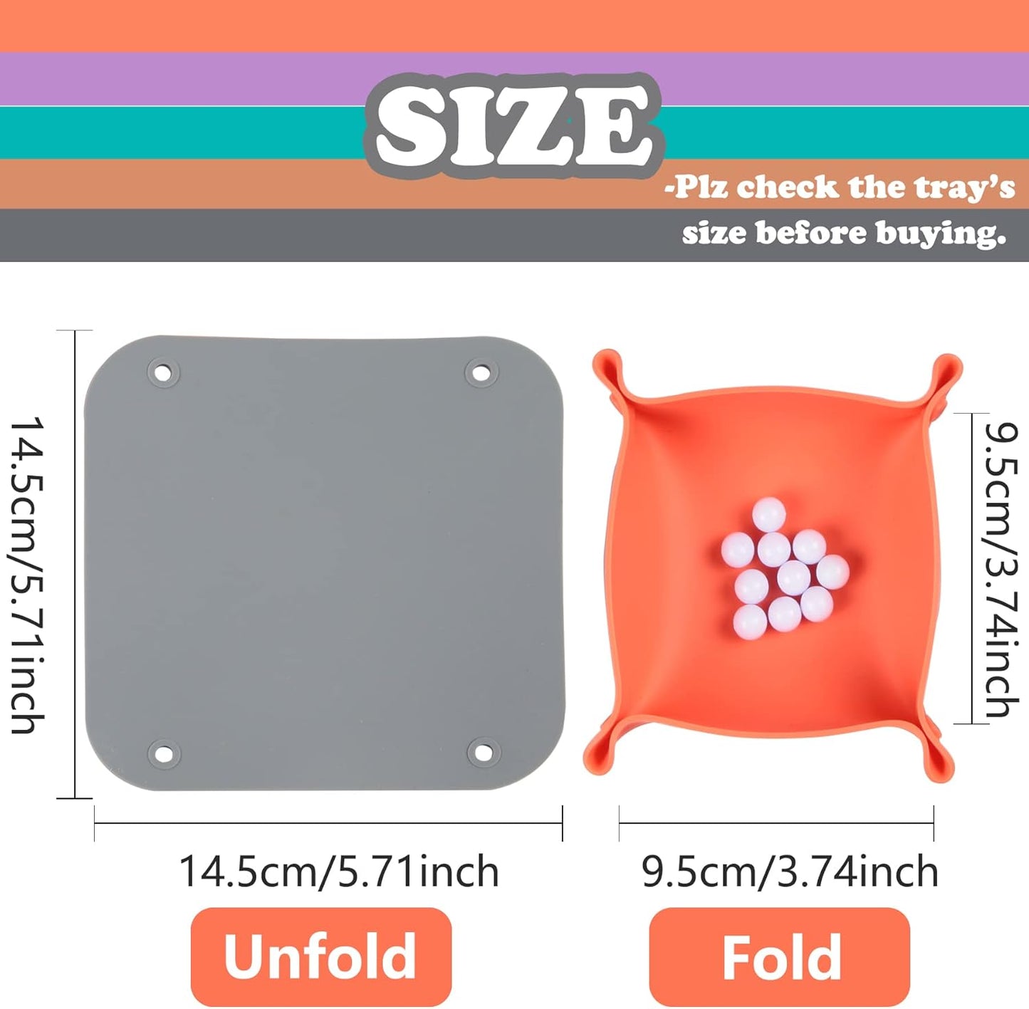 Collapsible Board Game Storage Bowls, Portable Folding Tray Accessory Holds Tabletop Bits, Components, Pieces, Dices for Classic & Modern Gaming, RPG Roleplaying (5-Pack) (Macoron Color)