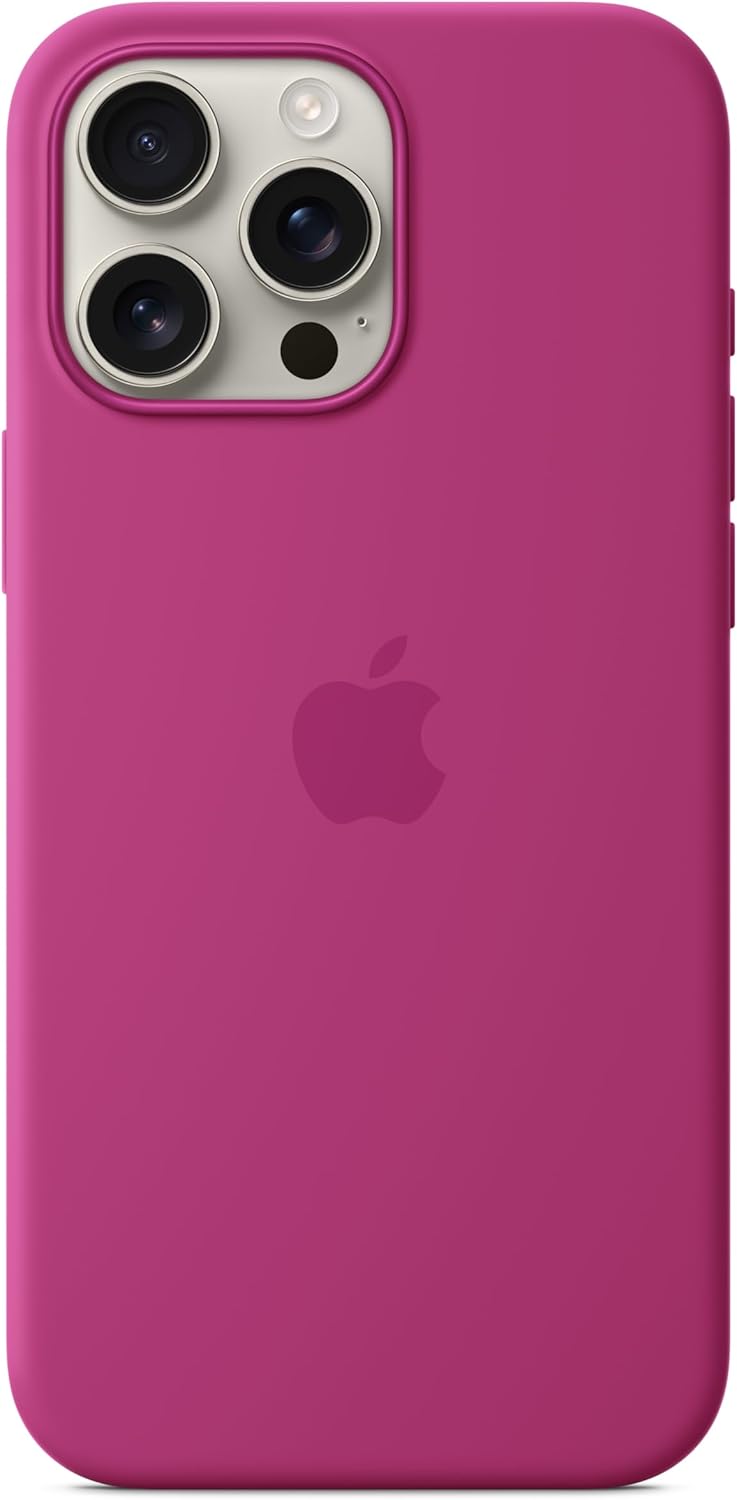 Apple iPhone 16 Pro Max Silicone Case with MagSafe and Camera Control: Lightweight Phone Case, Wireless Charging Compatible, Smooth Matte Finish; Fuchsia