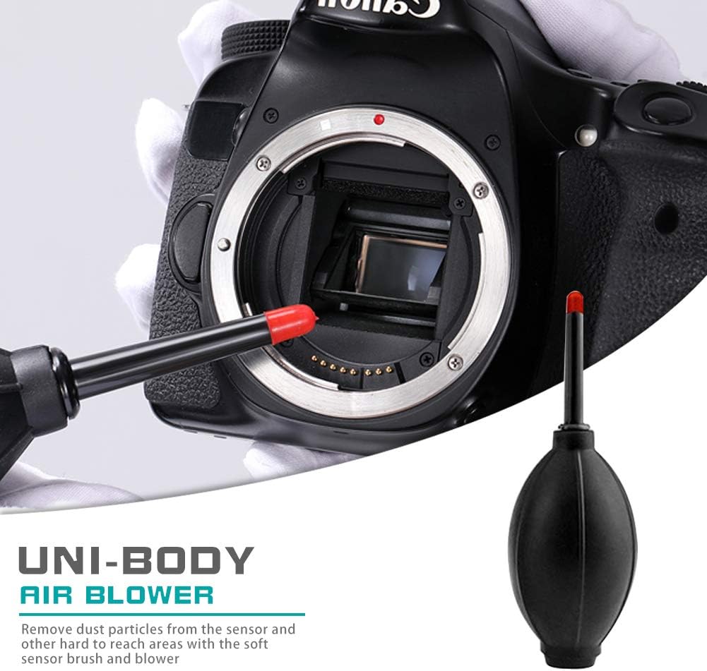 Professional Camera Cleaning Kit (with Waterproof Case),Including Cleaning Solution/5 APS-C Cleaning Swabs/Lens Pen/Air Blower/Cleaning Cloth for DSLR Cameras(Canon,Nikon,Sony)
