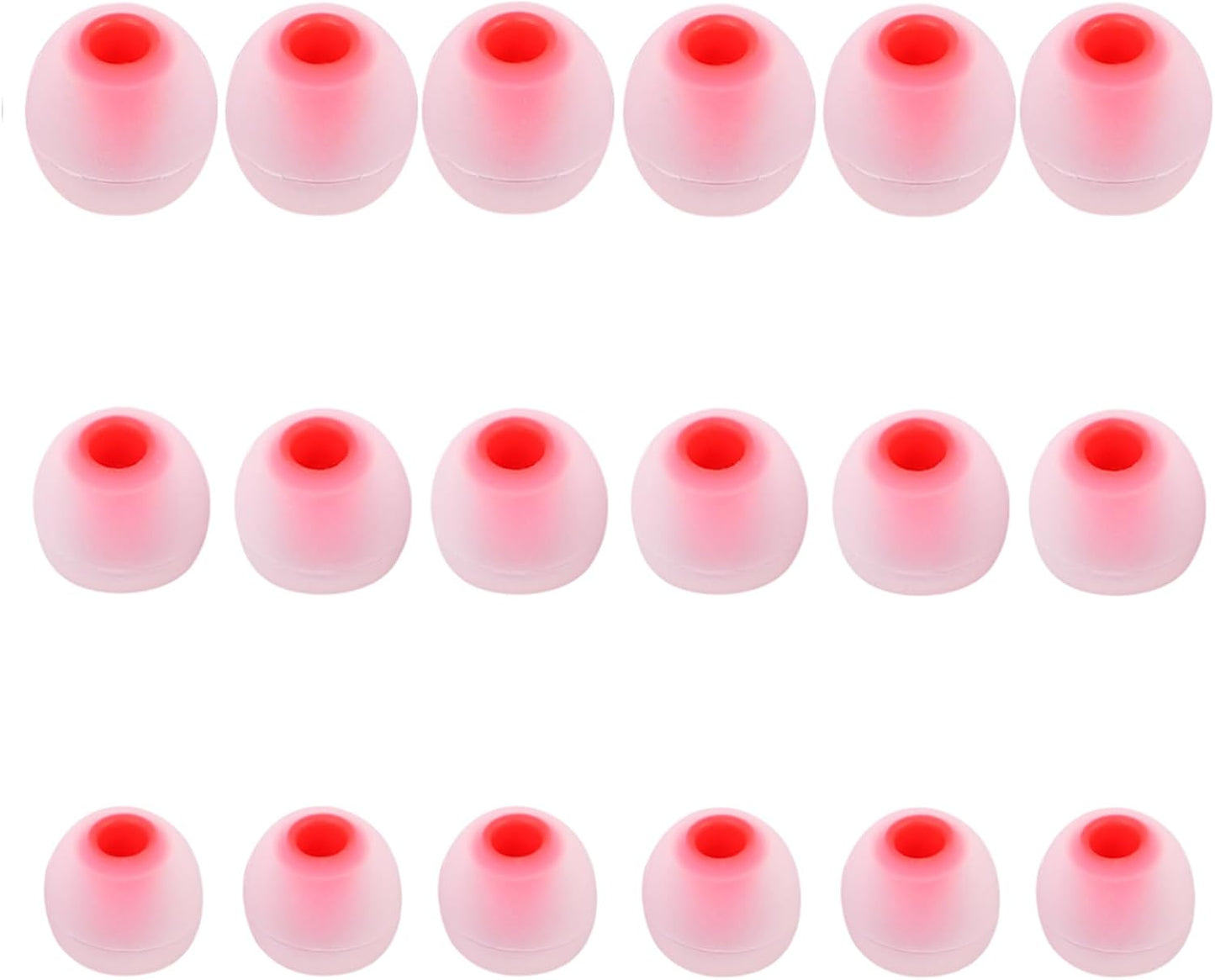 Earbud Replacement Tips Silicone Earbud Tips Earbud Covers Fit for in-Ear Headphones (Inner Hole 3.8mm -5.1mm) Eartips Earbud Rubber Tips 9 Pairs S/M/L, transparent/Red